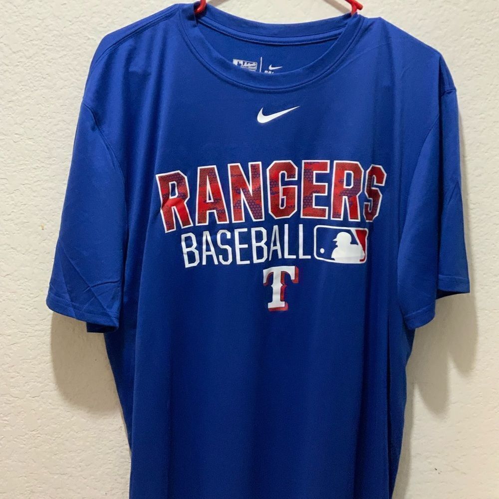 New Mens Nike Dri-Fit Authentic Collection Performance Texas Ranger T-Shirt XL - Picture 4 of 6